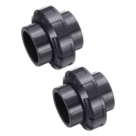 Uxcell 2Pcs Union Pipe Fittings 2" Slip Union Coupling Pipe Fitting, Dark Grey