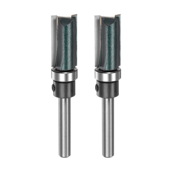 Uxcell 2pcs Pattern Flush Trim Router Bit 1" Cutting Length for Trimming, Dark Green