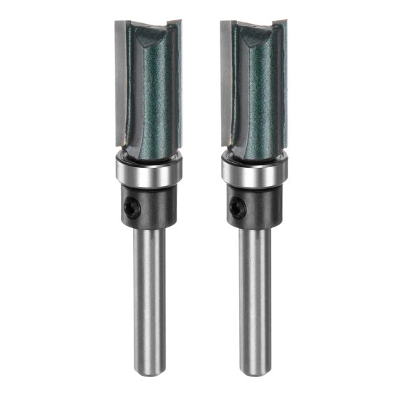 Uxcell 2pcs Pattern Flush Trim Router Bit 1" Cutting Length for Woodworking, Dark Green