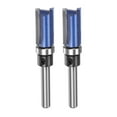 thumbnail image 1 of Uxcell 2pcs Pattern Flush Trim Router Bit 1" Cutting Length for Woodworking,  Silver Blue, 1 of 5