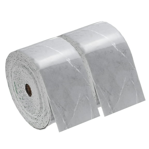 Uxcell 2pcs Peel and Stick Waterproof Wall Border, 4" x 394" Gray Marble Grain Removable Wallpaper Border Sticker Trim Wall Edging Lines for Wall Corner Table Furniture Mirror Frame