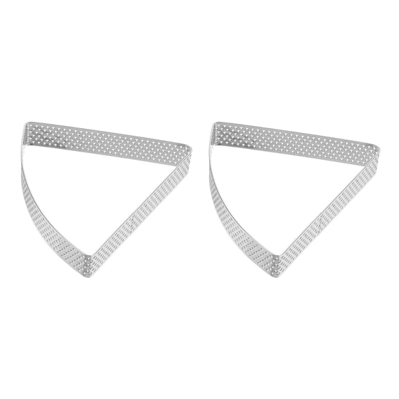 Uxcell 2pcs Perforated Cake Rings 3.54" Stainless Steel Fan-shaped Tartlet Ring