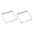 thumbnail image 1 of Uxcell 2pcs Perforated Cake Rings 5.51" Stainless Steel Square Tartlet Ring, 1 of 6
