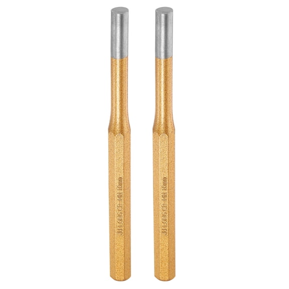 Uxcell 2pcs Pin Punch 10mm(2/5") 175mm Length Metric Non-marring Alloy Steel Cylindrical Alignment Punch Drive Pin Tools for Automotive Watch Repair Jewelry Craft