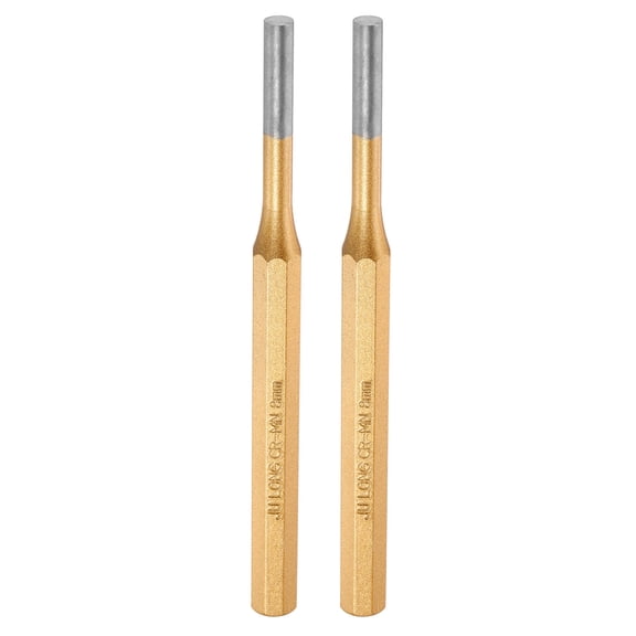 Uxcell 2pcs Pin Punch 8mm(1/3") 175mm Length Metric Non-marring Alloy Steel Cylindrical Alignment Punch Drive Pin Tools for Automotive Watch Repair Jewelry Craft