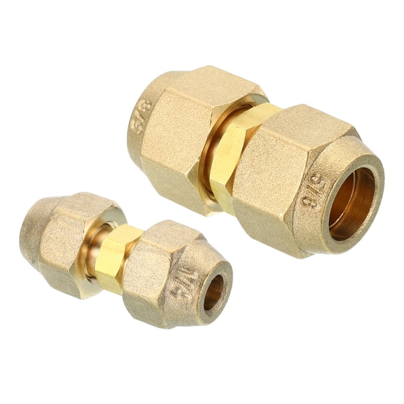 Uxcell 2pcs Pipe Extension Joint Connector Set for Copper Pipe Dia 1/4" and 5/8"
