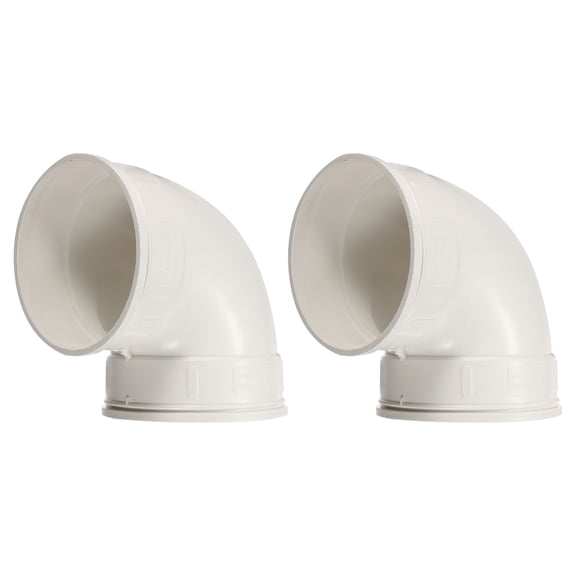 Uxcell 2pcs Plastic 90 Degree Elbow (6" / 160mm ID, White) - Round Plastic Duct Coupler Pipe Connector Coupling Adapter Fitting, Fits Air Ventilation Exhaust Drain Waste Vent DWV Systems