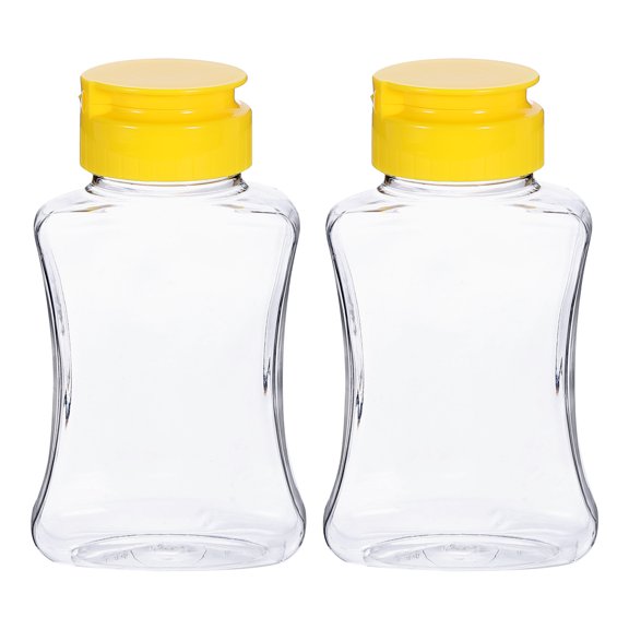 Uxcell 2pcs Plastic Bottles 6oz Leakproof Squeeze Sauce Jars with Flip Lid for Storing Dispensing Syrups Ketchup