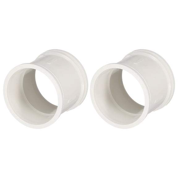 Uxcell 2pcs Plastic Duct Coupler (2" / 50mm ID, White) - Straight Inline Plastic Round Pipe Connector Coupling Adapter Fitting, Fits Air Ventilation Exhaust Drain Waste Vent DWV Systems