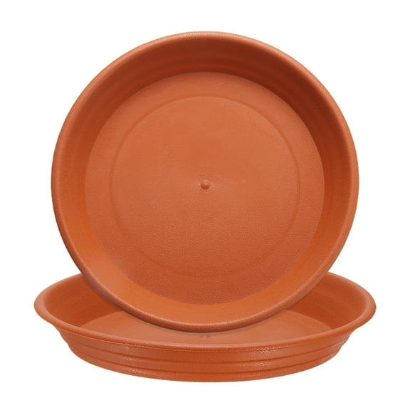 Uxcell 2pcs Plastic Plant Saucer 7" Round Drip Tray Flower Pot Saucer, Pottery Red