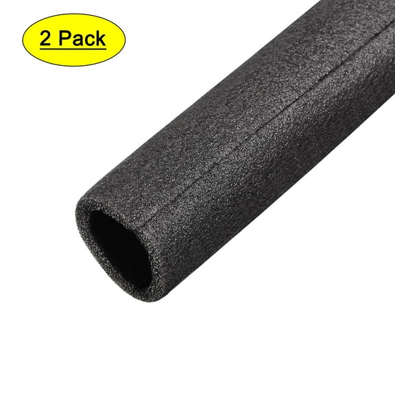 Uxcell 2pcs Polystyrene Foam Tube Insulation Cable Cover Black 1.17in x 1.56in x 1.64ft