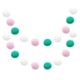 thumbnail image 1 of Uxcell 2pcs Pom Pom Garland 6.6 Ft 30 Balls for Craft Decoration(White, Light Pink, Green), 1 of 6