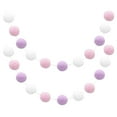 thumbnail image 1 of Uxcell 2pcs Pom Pom Garland 6.6 Ft 30 Balls for Craft Decoration(White, Pink, Purple), 1 of 4