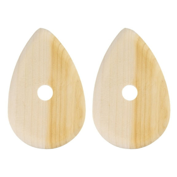 Uxcell 2pcs Pottery Ribs 10.3cm x 6.5cm Wooden Clay Ceramic Sculpting Tools for Finishing Shaping Smoothing