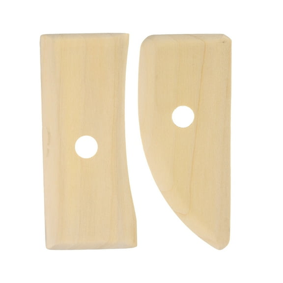 Uxcell 2pcs Pottery Ribs 12cm 12.7cm Wooden Clay Ceramic Sculpting Tools Set for Finishing Shaping Smoothing