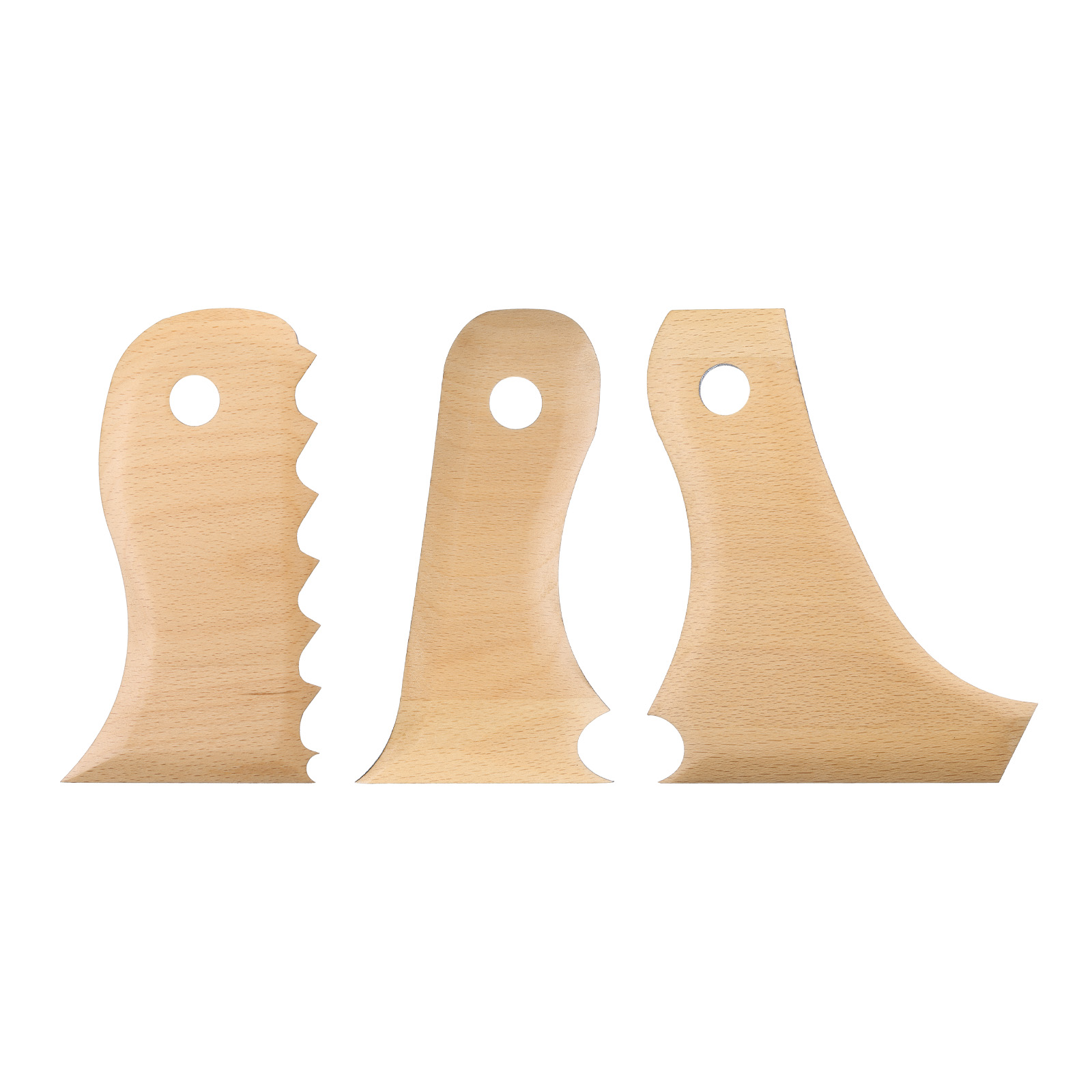 Uxcell 3pcs Pottery Ribs Trimming Tools Beech Pottery Profile Wave ...