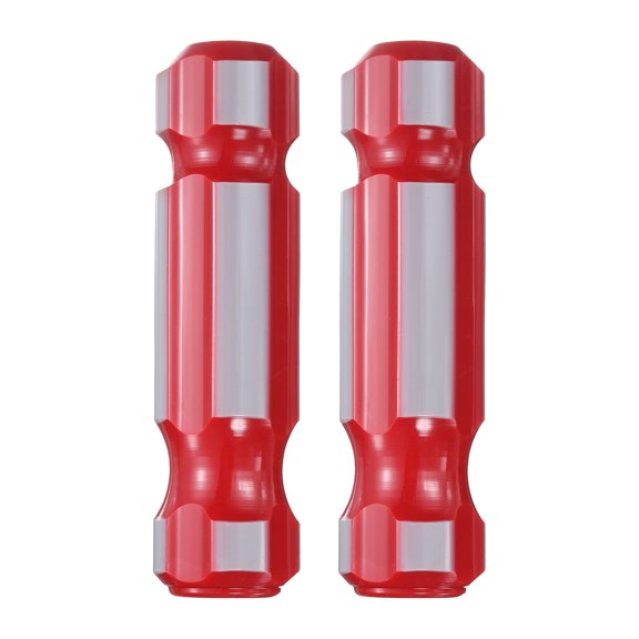 Uxcell 2Pcs Pre-Drilled Blank Screwdriver Tool Handles 10.3mm Hole 105mm Length Plastic Replacement Grips, Red Grey