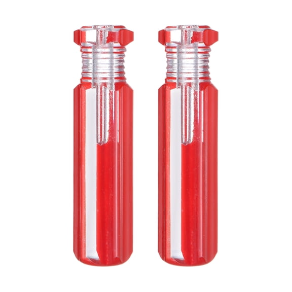 Uxcell 2Pcs Pre-Drilled Blank Screwdriver Tool Handles 3.3mm Hole 55mm Length Plastic Replacement Grips, Clear Red