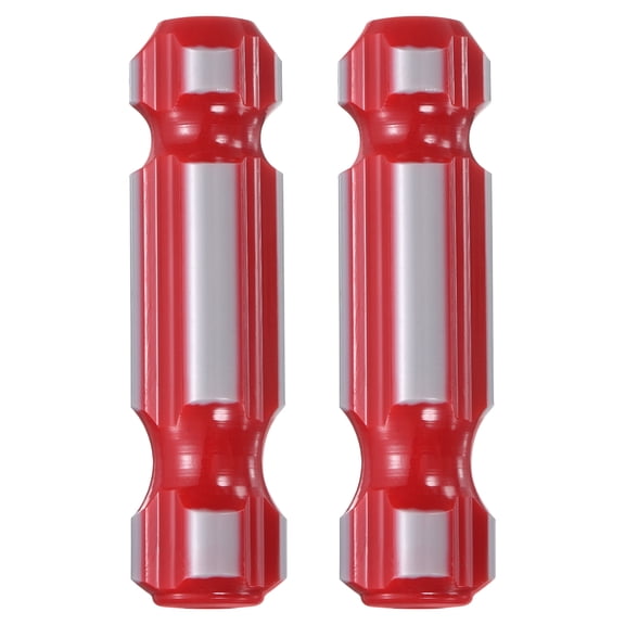 Uxcell 2Pcs Pre-Drilled Blank Screwdriver Tool Handles 3.3mm Hole 62mm Length Plastic Replacement Grips, Red Grey