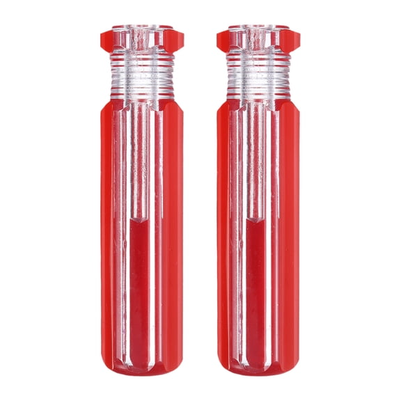 Uxcell 2Pcs Pre-Drilled Blank Screwdriver Tool Handles 5.3mm Hole 80mm Length Plastic Replacement Grips, Clear Red
