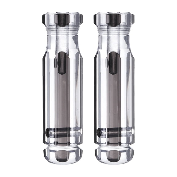 Uxcell 2Pcs Pre-Drilled Blank Screwdriver Tool Handles 5.3mm Hole 90mm Length Plastic Replacement Grips, Clear Black