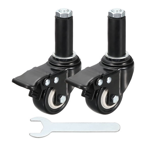 Uxcell 2pcs Prep Table Caster Wheels (2 Inch) - Heavy Duty Swivel Expanding Stem Casters with Brake for Commercial Kitchen Prep Tables Utility Cart Furniture Legs Worktable