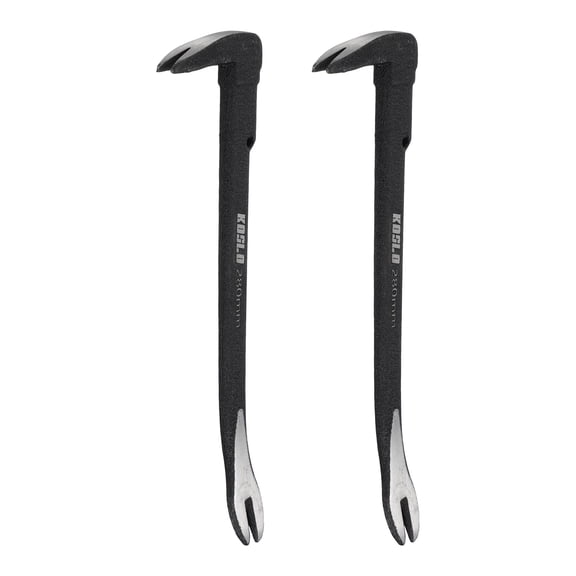 Uxcell 2pcs Pry Bar Crowbar Nail Puller 11" Carbon Steel Crowbar Tool Rounded Head Pry Tool for Prying and Pulling Home Remodeling Woodworking, Black