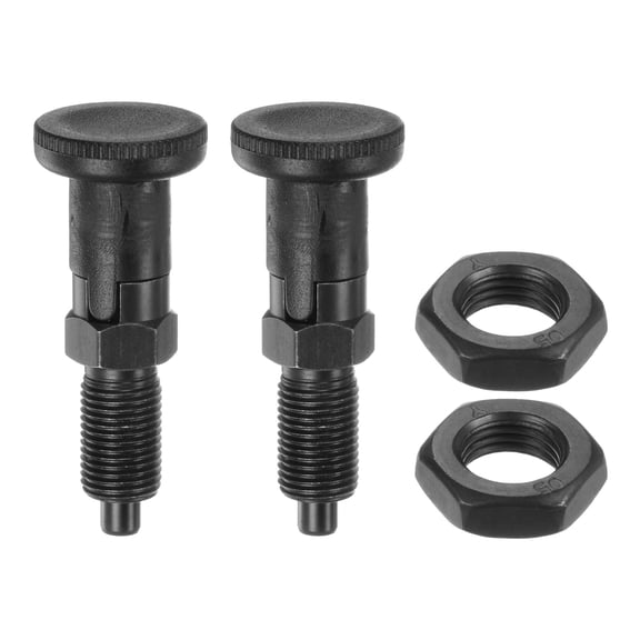 Uxcell 2pcs Push Fit Ball Nose Spring Plunger M10x1 Thread 5mm Pin Dia. Carbon Steel Self-Locking Plunger