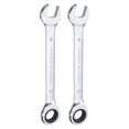 thumbnail image 1 of Uxcell 2pcs Ratcheting Combination Wrench 19mm Metric 12PT Cr-V Ratchet Wrench 72 Tooth and 5° Movement Gear Spanner, 1 of 8