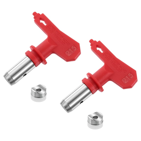 Uxcell 2pcs Reversible Spray Tips for Airless Sprayer 215 Paint Spray Nozzle Tips Sprayer Machine Parts, Red