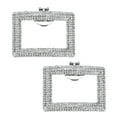thumbnail image 1 of Uxcell 2pcs Rhinestone Shoe Clips Shoes Rectangular Decoration Accessories for Women, Silver, 1 of 4