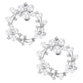 thumbnail image 1 of Uxcell 2pcs Rhinestone Shoe Clips Shoes Round Shape Decoration Accessories for Women, White, 1 of 4