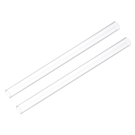 Uxcell 2pcs Rigid Round Clear Tubing 15mm(9/16") ID x 18mm(3/4") OD x 1Ft(305mm) Length Plastic Tube
