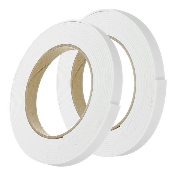 Uxcell 2Pcs Rolls Single Sided Foam Tape Removeable EVA Sponge Mounting Tape Strong Adhesive Tape Strips White 13ft x 1/2" x 1/16"