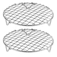thumbnail image 1 of Uxcell 2pcs Round Cooking Rack, 5.9-inch 201 Stainless Steel Cross Wire Barbecue Grill Net Racks with 20mm Legs, 1 of 5