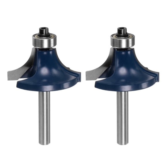 Uxcell 2pcs Roundover Router Bit 1/4 Shank 1/2" Radius Carbide Tipped Woodworking Tool
