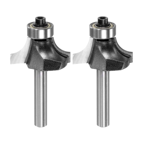 Uxcell 2pcs Roundover Router Bit 1/4 Shank 5/16" Radius Carbide Tipped Woodworking Tool