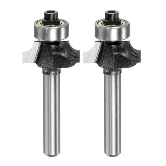 Uxcell 2pcs Roundover Router Bit 1/4 Shank 5/32" Radius Carbide Tipped Woodworking Tool