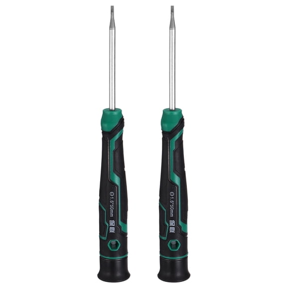Uxcell 2pcs SL1.6 Small Precision Screwdriver 5.4" Length Magnetic Slotted Screwdrivers S2 Steel Mini Screw Drivers with Cushion Grip for Eyeglass Watch Computer Laptop Phone