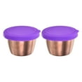 thumbnail image 1 of Uxcell 2pcs Salad Dressing Container, 2.4oz Kitchen  Containers Stainless Steel Containers, Purple, 1 of 6