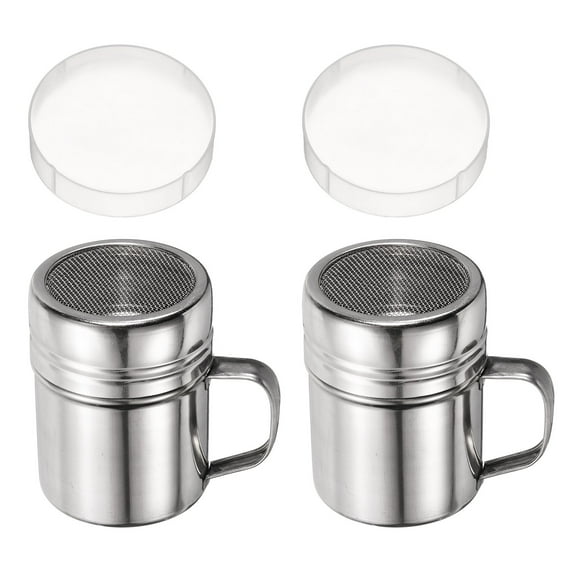 Uxcell 2pcs Salt Dredge Shakers 6 Ounce Stainless Steel Spice Shakers