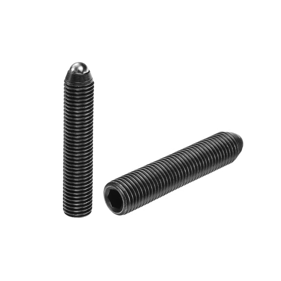 Uxcell 2pcs Screw Thread Ball Plunger M16 x 80mm High Carbon Steel Hex Socket Spring Plunger Ball for Lubrication Pneumatic Tools, Black