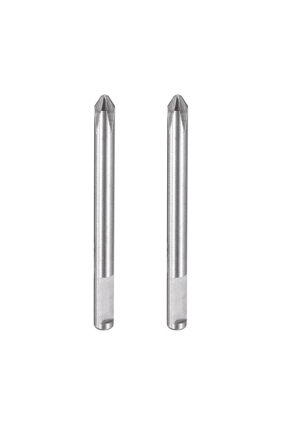 2pcs Screwdriver Replacement Blade 2mm Phillips Head No Magnetic 1" (25mm) Long CR-V Steel Precision Screwdriver Bit for Watch Eyeglasses Jewelry Repair Round Rod Dia. 2mm