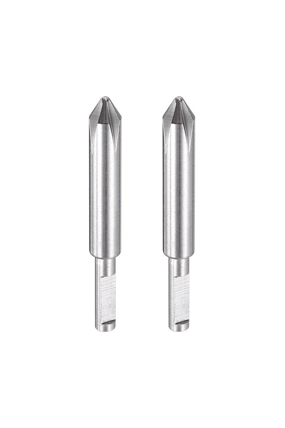 2pcs Screwdriver Replacement Blade 3mm Phillips Head No Magnetic 1" (25mm) Long CR-V Steel Precision Screwdriver Bit for Watch Eyeglasses Jewelry Repair Round Rod Dia. 2mm