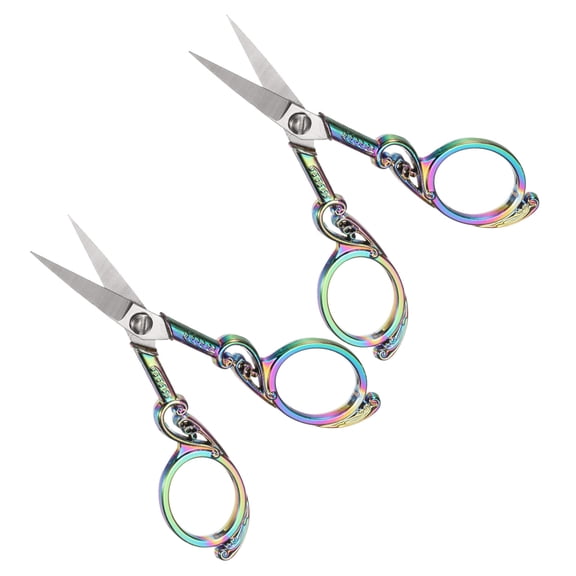 Uxcell 2pcs Sewing Scissors Stainless Steel Tailor Scissors Durable Shears Colorful