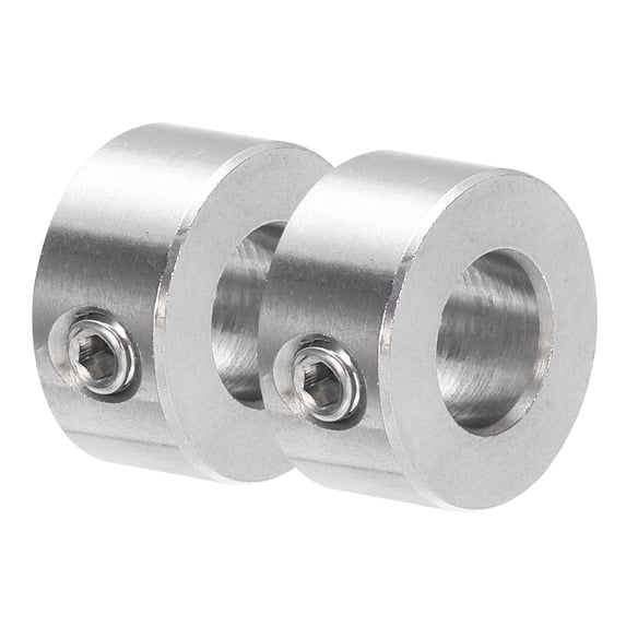 Uxcell 2pcs Shaft Collars 2/5" Bore Stainless Steel Shaft Collars 4/5" OD, 2/5" Width Axle Collar Clamp with Set Screw