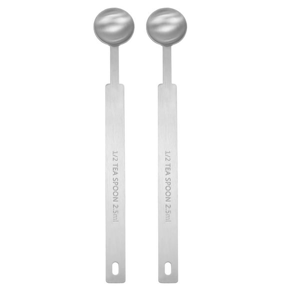 Uxcell 2pcs Single Measuring Spoon 1/2tsp (1/6tbsp, 2.5ml) Stainless Steel Spoon