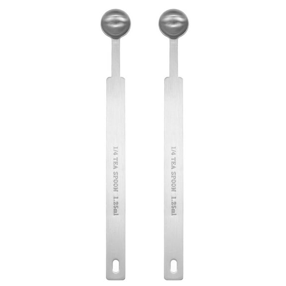 Uxcell 2pcs Single Measuring Spoon 1/4tsp (1.25ml) Stainless Steel Spoon