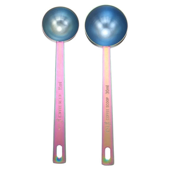 Uxcell 2pcs Single Measuring Spoon Set 1tbsp / 2tbsp Stainless Steel Spoon, Multicolor