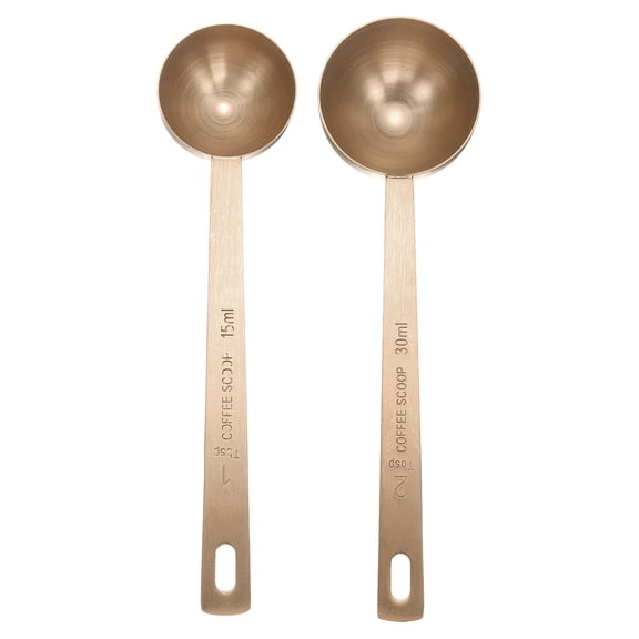 Uxcell 2pcs Single Measuring Spoon Set 1tbsp / 2tbsp Stainless Steel Spoon, Rose Gold
